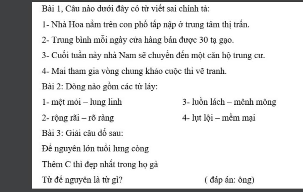 Cách kiểm tra câu nào dưới đây có từ viết sai chính tả trong văn bản tiếng Việt