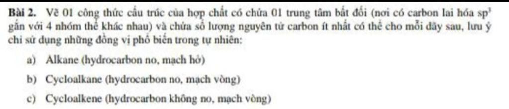 Bài 2. Về 01 công thức cấu trúc của hợp chất có chứa 01 trung tâm bất ...