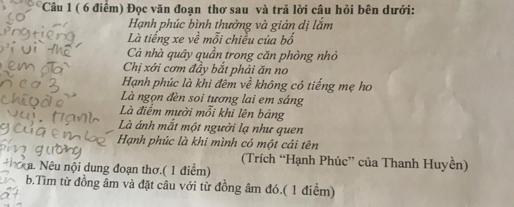 C. Em Thik Câu Thơ Nào Trong Đoạn Thơ Trên. Vì Sao? D. Tác Giả Bài Thơ Quan  Niệm Hạnh Phúc Bình Thường Và Giản Dị Lắm. Còn Em Quan Niệm Hạnh