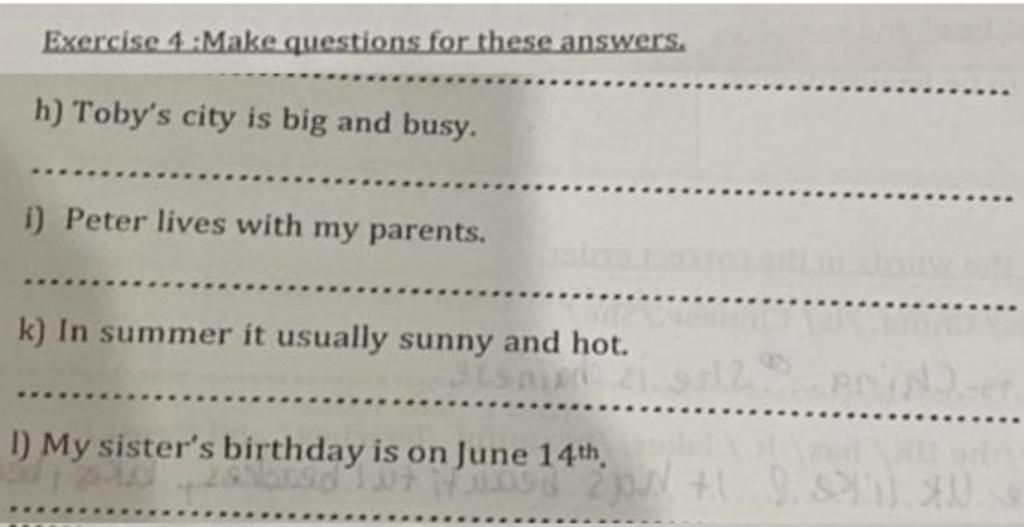 Exercise 4 Make Questions For These Answers H Toby s City Is Big And exercise-4-make-questions-for-these-answers-h-toby-s-city-is-big-and