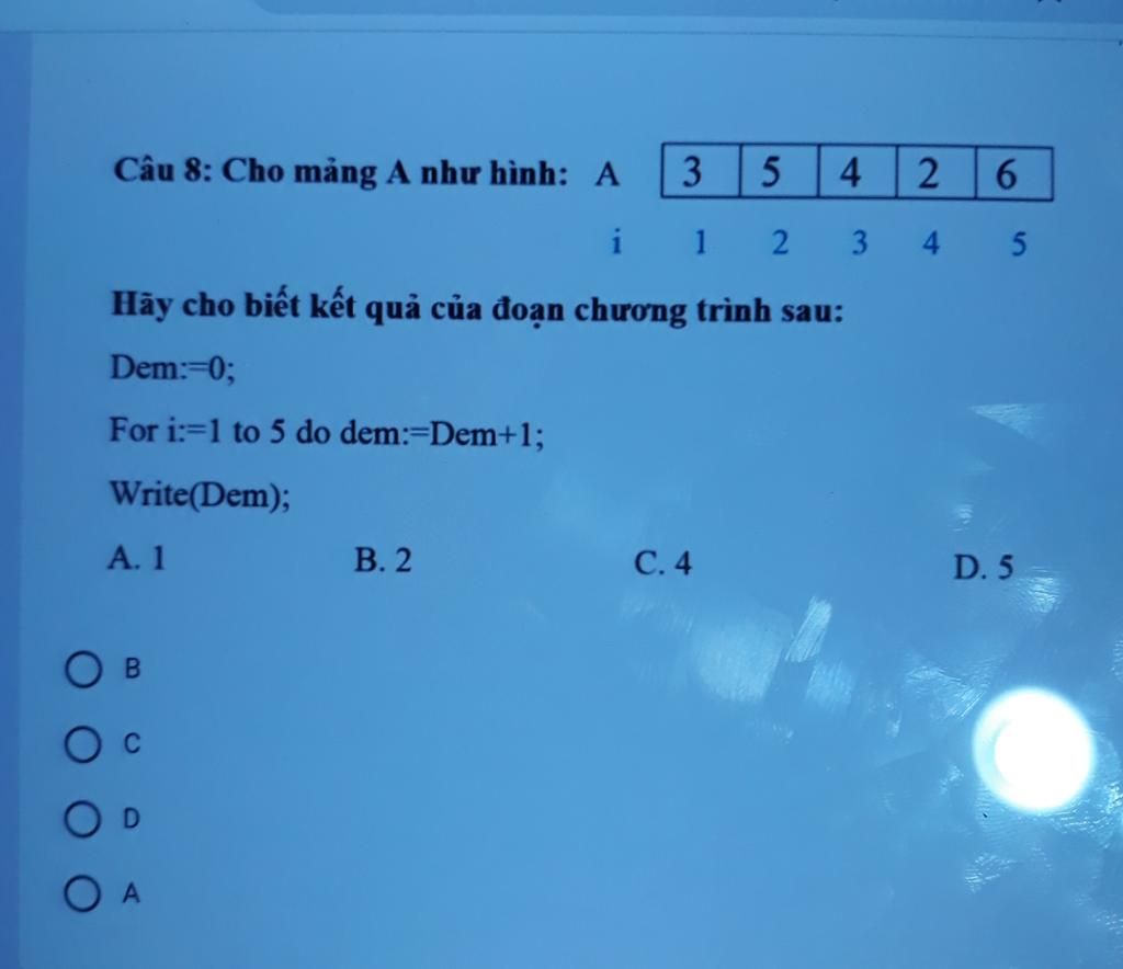 3 i12 h y cho bi t k t qu c a o n ch ng tr nh sau dem 0 for i 1