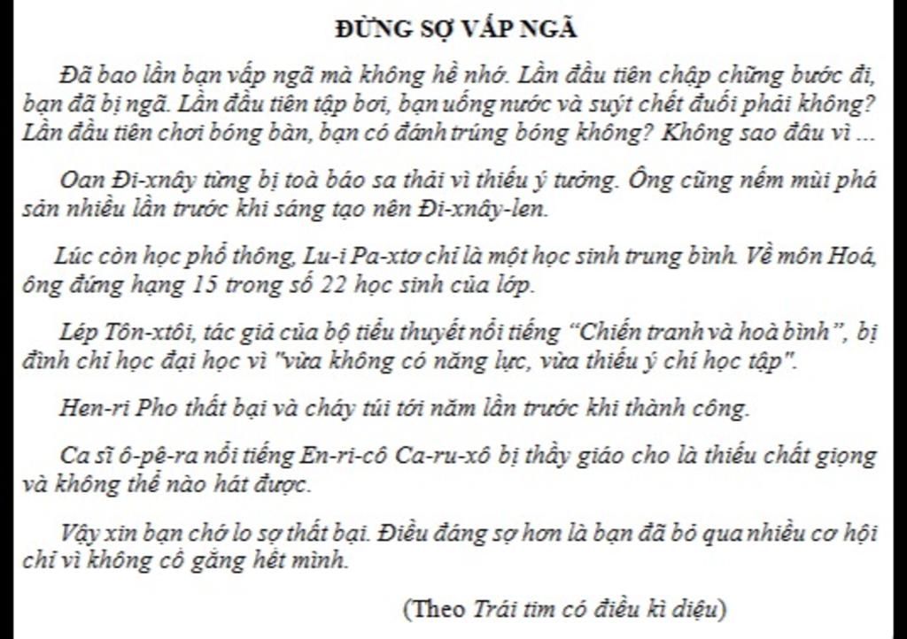 Văn bản trên gợi cho em suy nghĩ gì? Hãy trình bày bằng đoạn văn ngắn ...