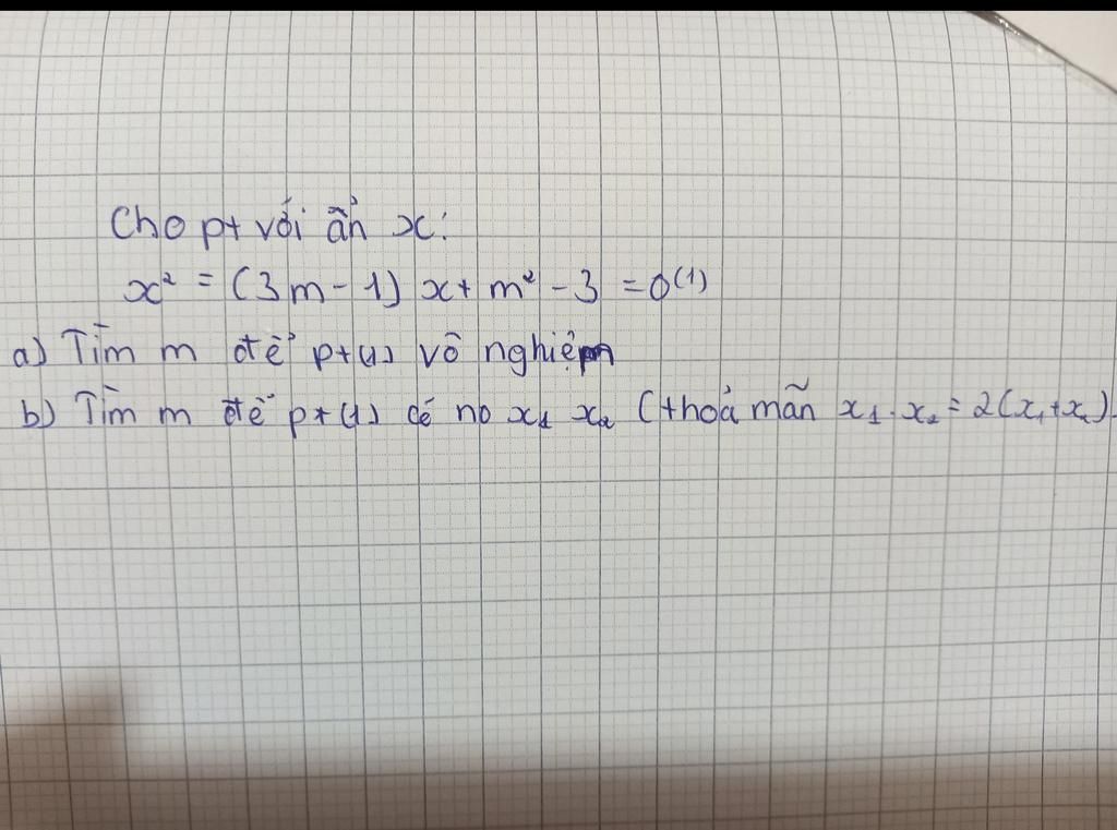 Cho Pt V i n X X 3 M 1 X M 3 0 A T m M PH V Nghi m cho-pt-v-i-n-x-x-3-m-1-x-m-3-0-a-t-m-m-ph-v-nghi-m