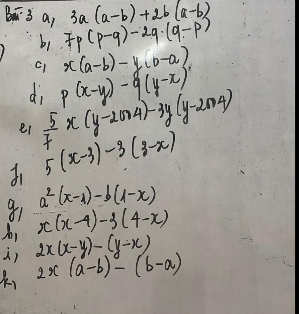 CI B3 a, 3a (a-b) +2b (a−b) b₁ 7p (p-9)-29-(9-P) c₁ x (a−b)-yb-a) d; p ...