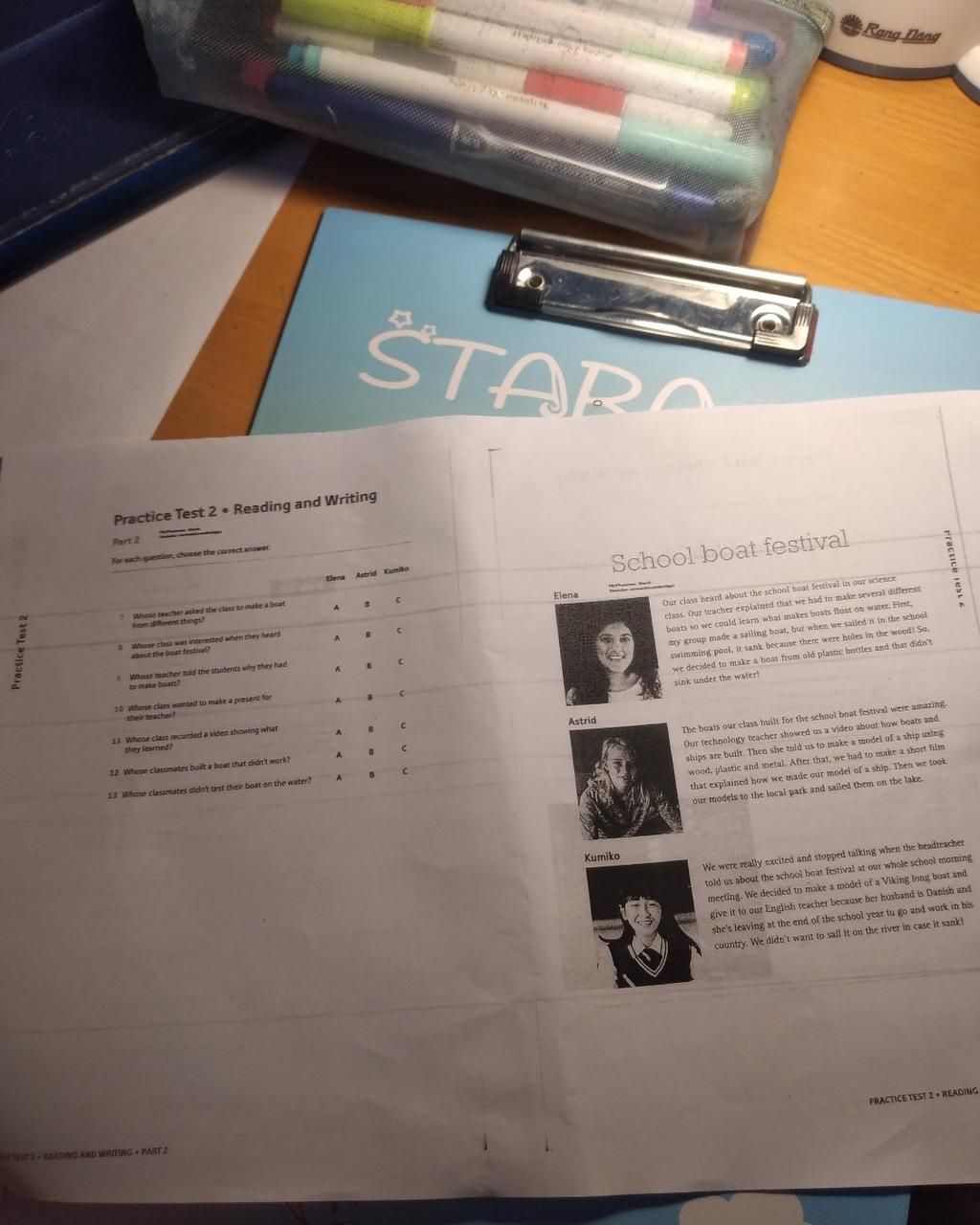 Practice Test 2 Practice Test 2 Reading and Writing 14 Part 2 For each ...