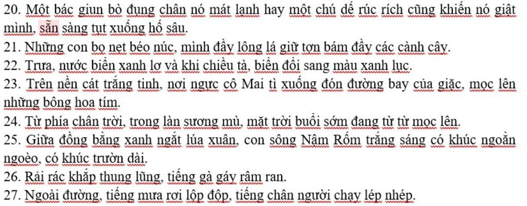 20. Một bác giun bò đụng chân nó mát lạnh hay một chú dế rúc rích cũng ...