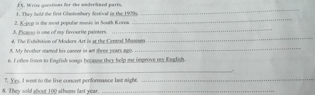 IX Write Questions For The Underlined Parts 1 They Held The First ix-write-questions-for-the-underlined-parts-1-they-held-the-first