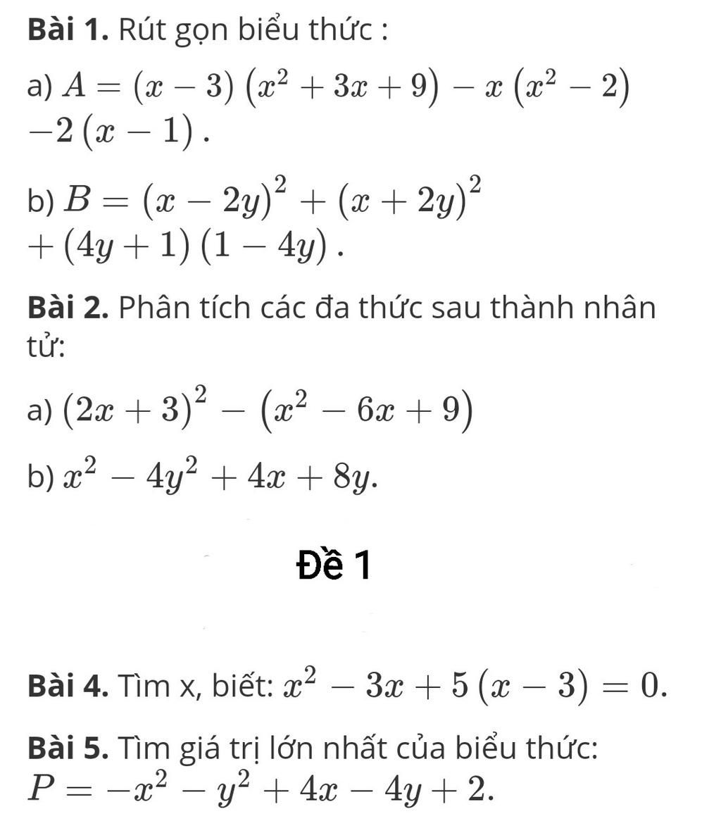 Bài 1 Rút Gọn Biểu Thức A A X − 3 X² 3x 9 − X X² − 2 2 X 1 B B X − 2y