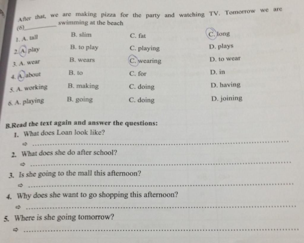 giup em vs ? h?a 5 sao + ctlhn ? Ex6: A: Read the text. Choose the ...