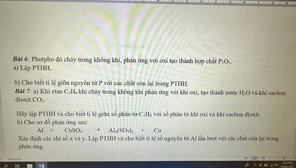 13 O Bài 6: Photpho đỏ cháy trong không khí, phản ứng với oxi tạo thành ...