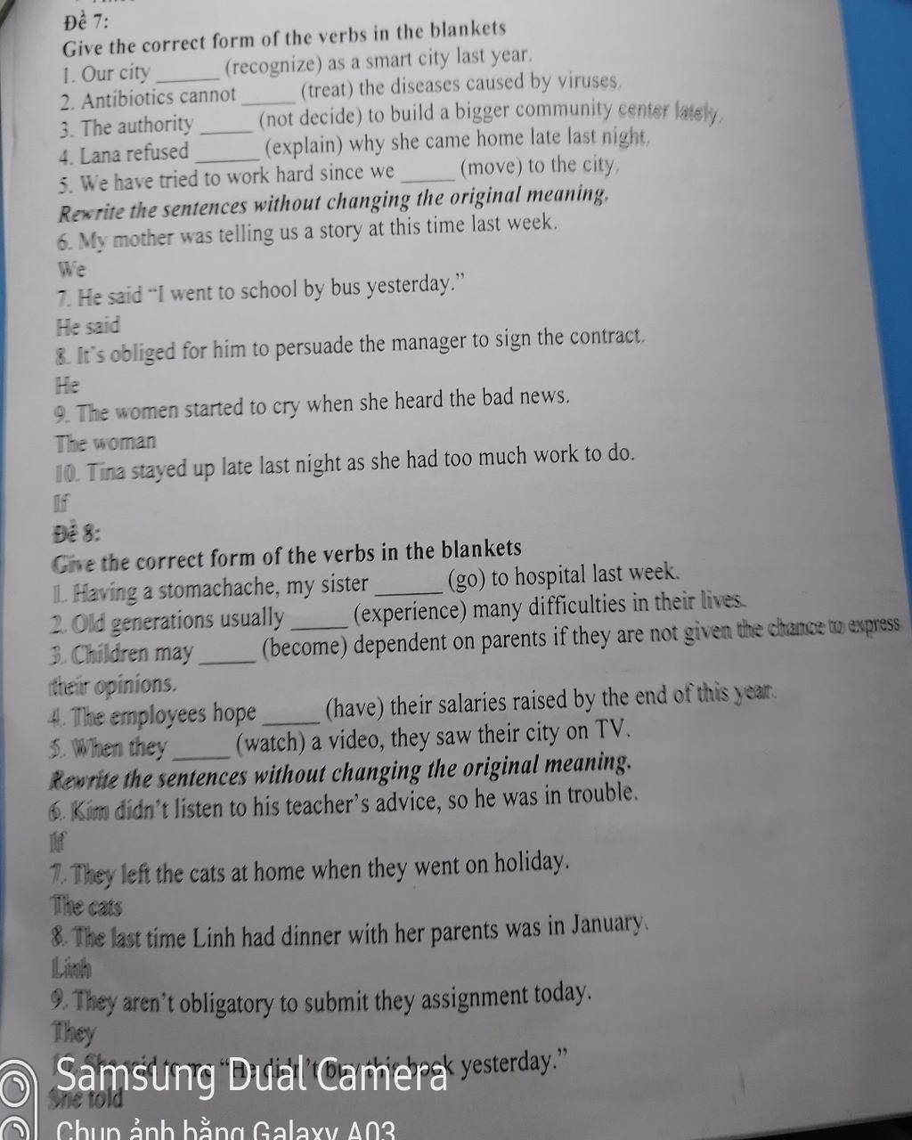 Giúp mình 2 đề 7,8 với mai mình phải nộp rồi .Mong các bạn giúp đỡ Đề 7