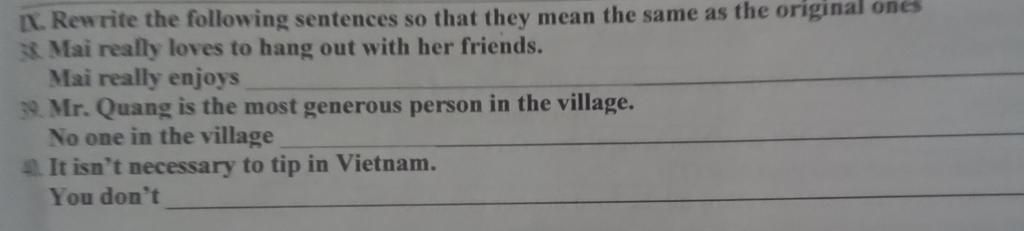 IX Rewrite The Following Sentences So That They Mean The Same As The ix-rewrite-the-following-sentences-so-that-they-mean-the-same-as-the