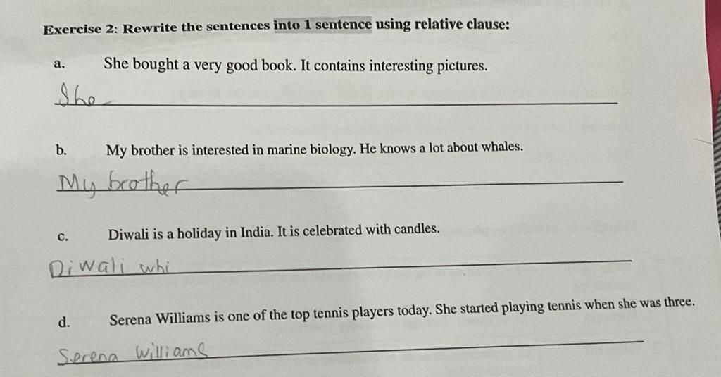 Exercise 2 Rewrite The Sentences Into 1 Sentence Using Relative Clause exercise-2-rewrite-the-sentences-into-1-sentence-using-relative-clause