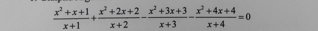 x²+x+1, x²+2x+2 x+1 x+2 + x²+3x+3 x² +4x+4 x+3 x+4 =0