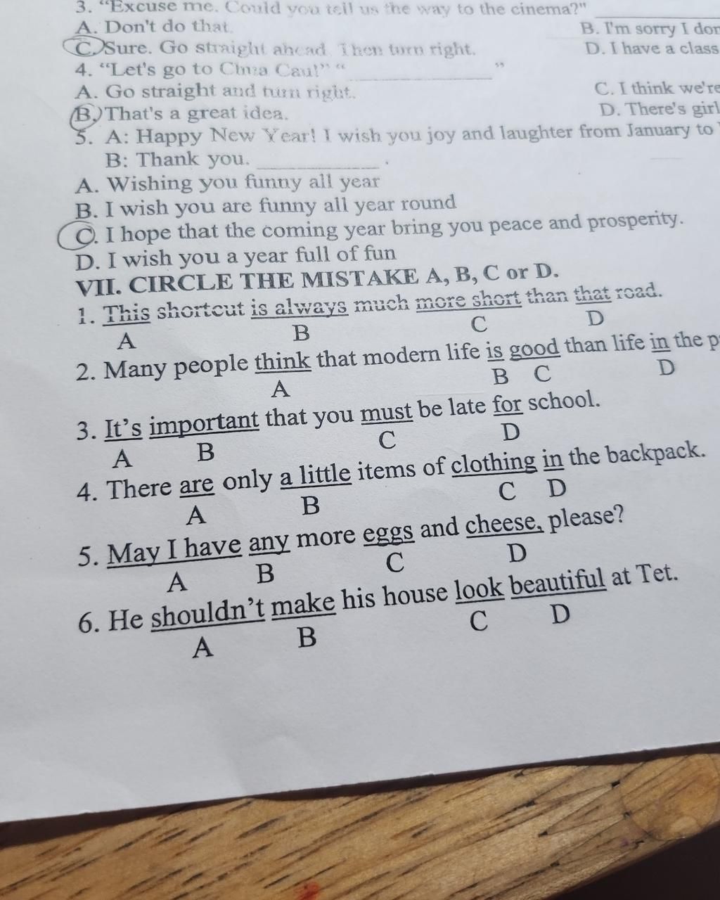3. "Excuse me. Could you tell us the way to the cinema?" A. Don't do ...