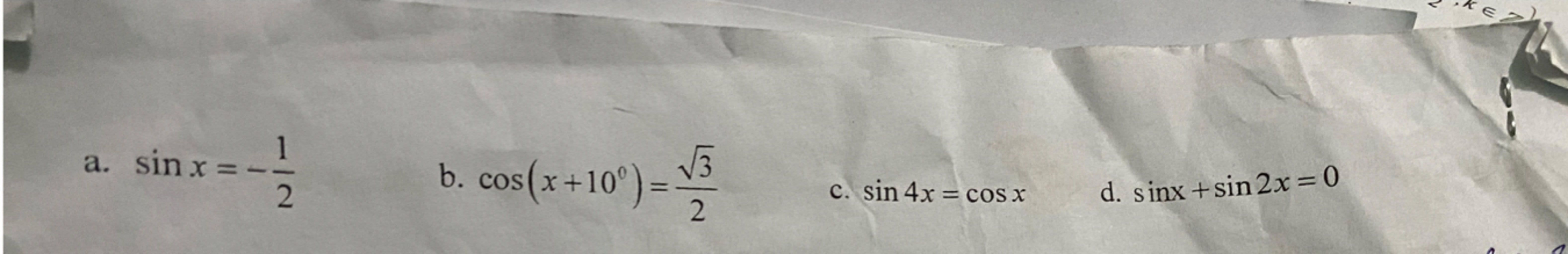 A Sin X 1 2 3 B Cos x 10 3 2 C Sin 4x Cos X D Sinx sin 2x 0 a-sin-x-1-2-3-b-cos-x-10-3-2-c-sin-4x-cos-x-d-sinx-sin-2x-0