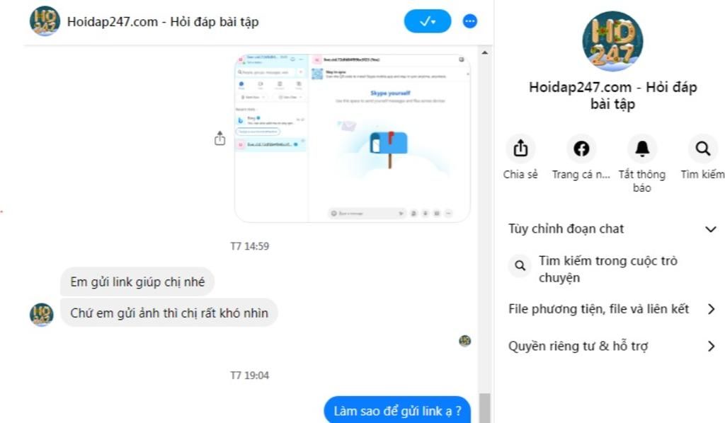 Lm sao để gửi link nick skypecho người khác để người đó kết bạn ạ ...