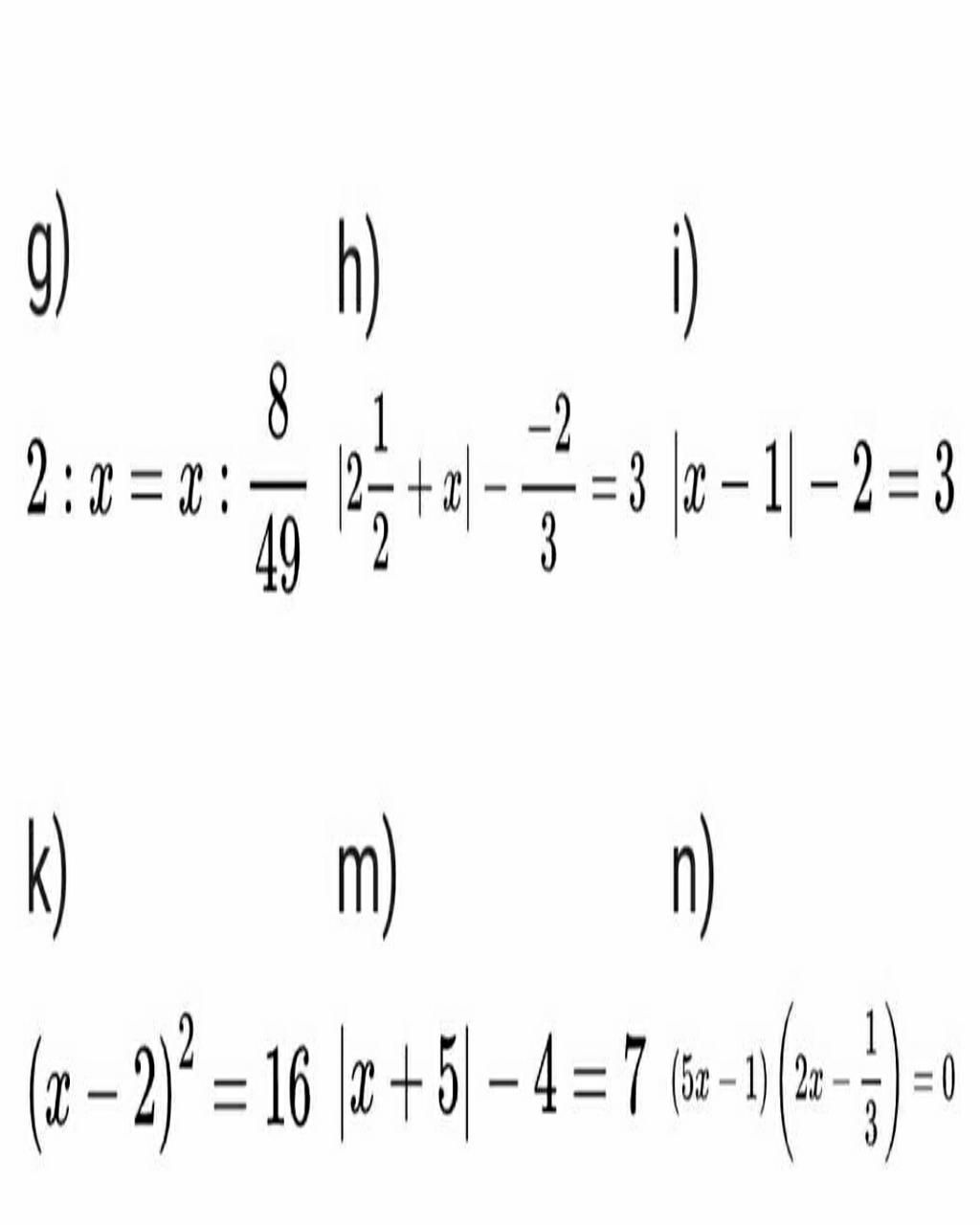 G) H) 1) 2: X = X : — 2 + X - 3 =3x-1-2= K) M) N) (2-2)²=16+5-4=7-(-)-