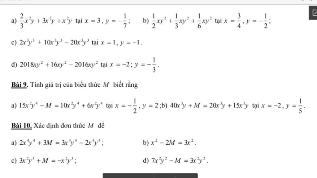 Cau 8 Cau 9 Cau 10 Nha Mn Giúp Em Mới Mai Em Nộp Bài 60 điểm Lun đó Pls15 A Xy 3y Xy Tại X 3