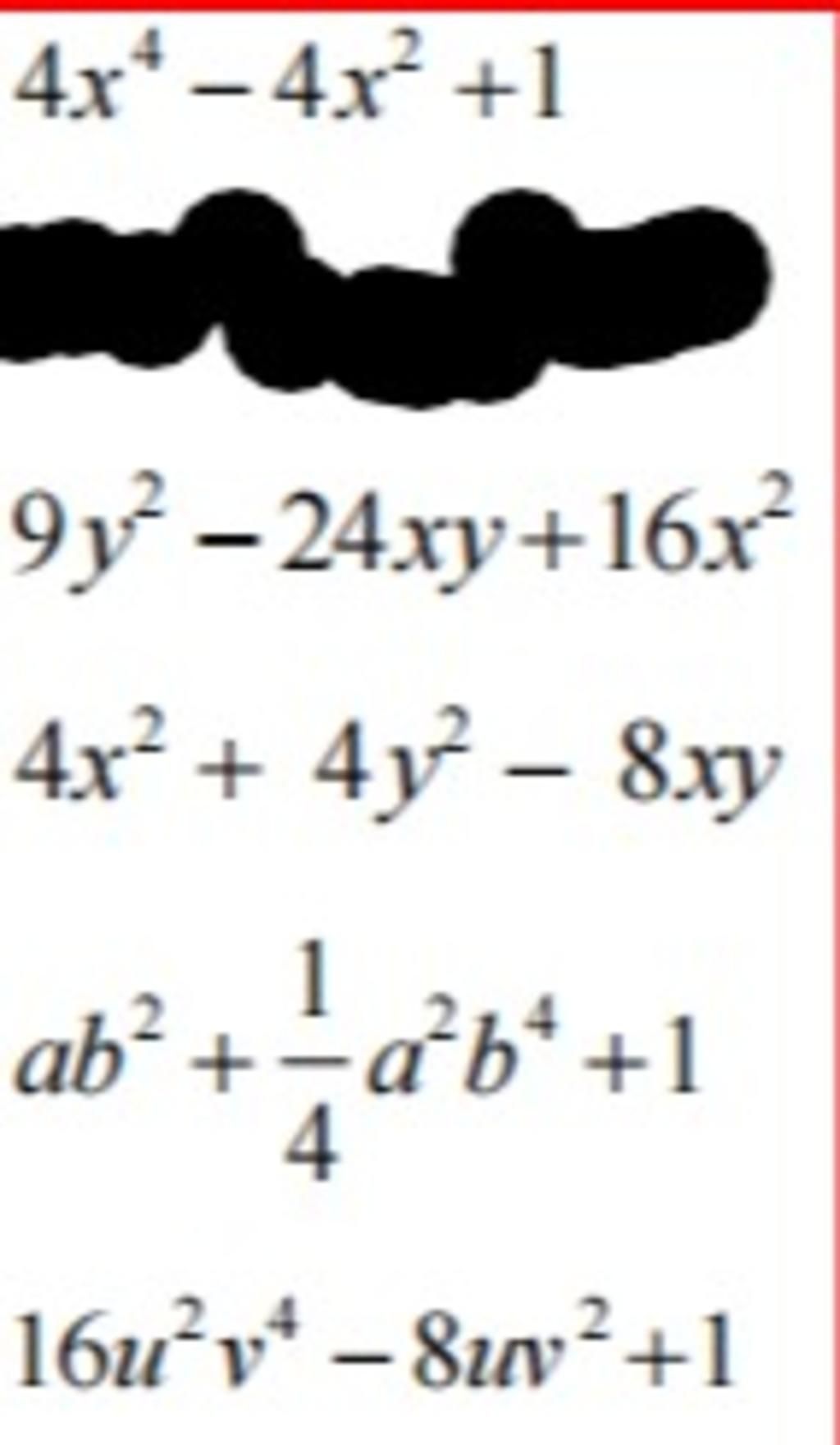 4x-4x-1-9y-24xy-16x-4x-4y-4y-8x-ab-a-b-1-4-16u-v4