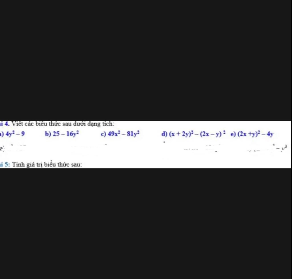 li-4-vi-t-c-c-bi-u-th-c-sau-d-i-d-ng-t-ch-4y-9-b-25-16y-i-5