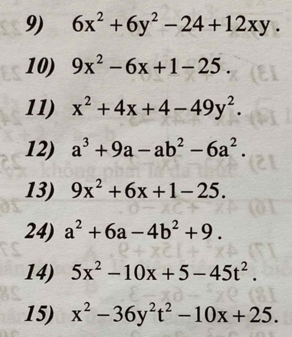 9-6x-6y2-24-12xy-10-9x-6x-1-25-ei-11-x-4x-4-49y2-12-a3-9a