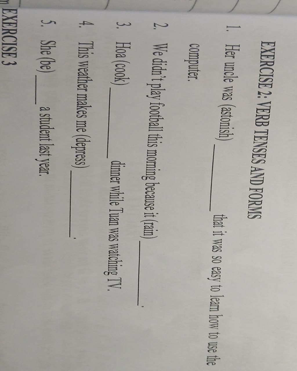 EXERCISE 2 VERB TENSES AND FORMS 1 Her Uncle Was astonish Computer Exercise 2 verb tenses and forms 1 her uncle was astonish computer