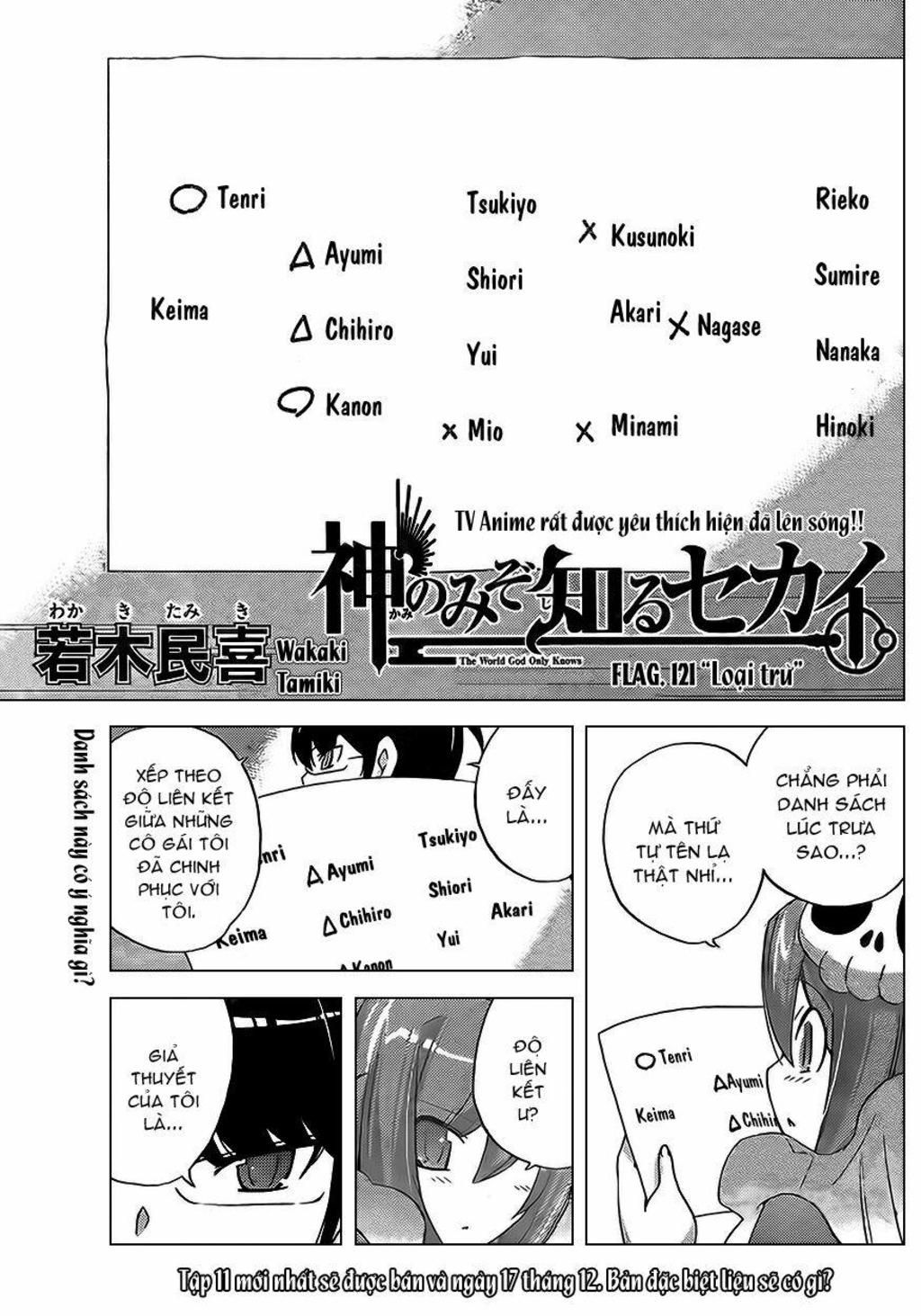 The World God Only Knows - Kami nomi zo Shiru Sekai Chapter 121 - Trang 2