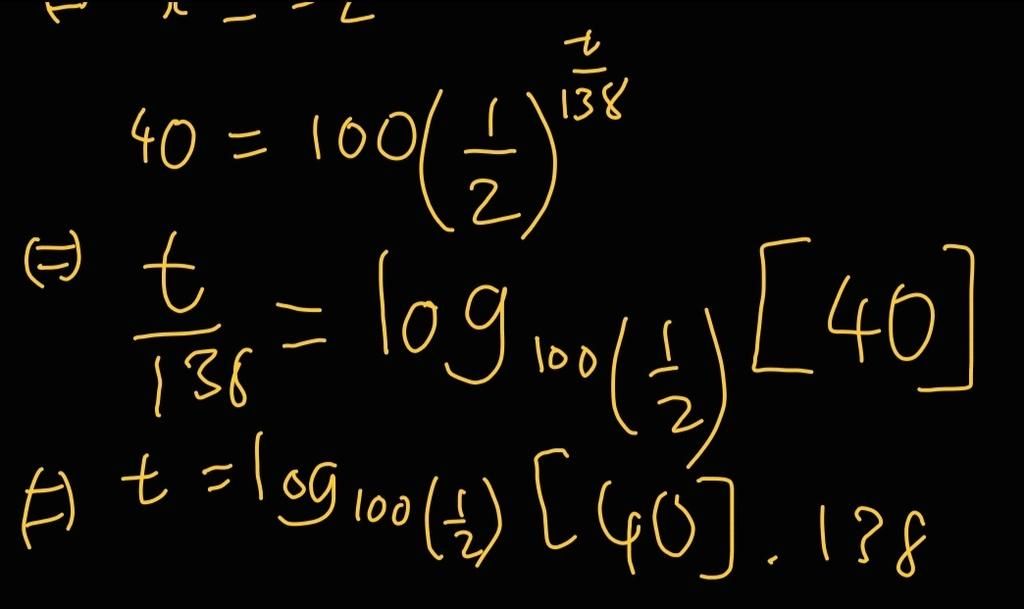 40 = 1001 ☺ t 138 138 100 (2) 5³× 100 +3₁ = log no (1) [40] # = = log ...