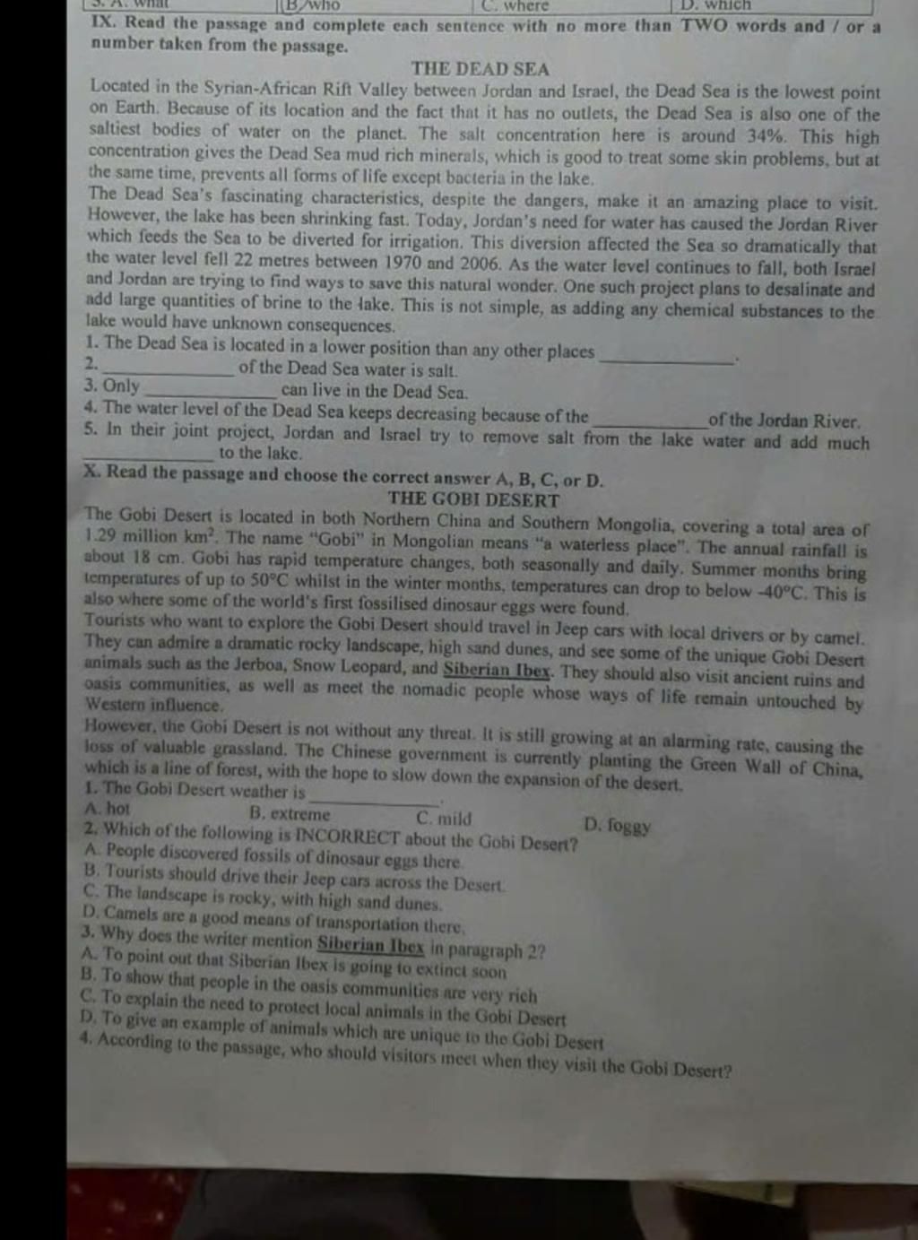 3 who C Where D Which IX Read The Passage And Complete Each Sentence 3 who c where d which ix read the passage and complete each sentence