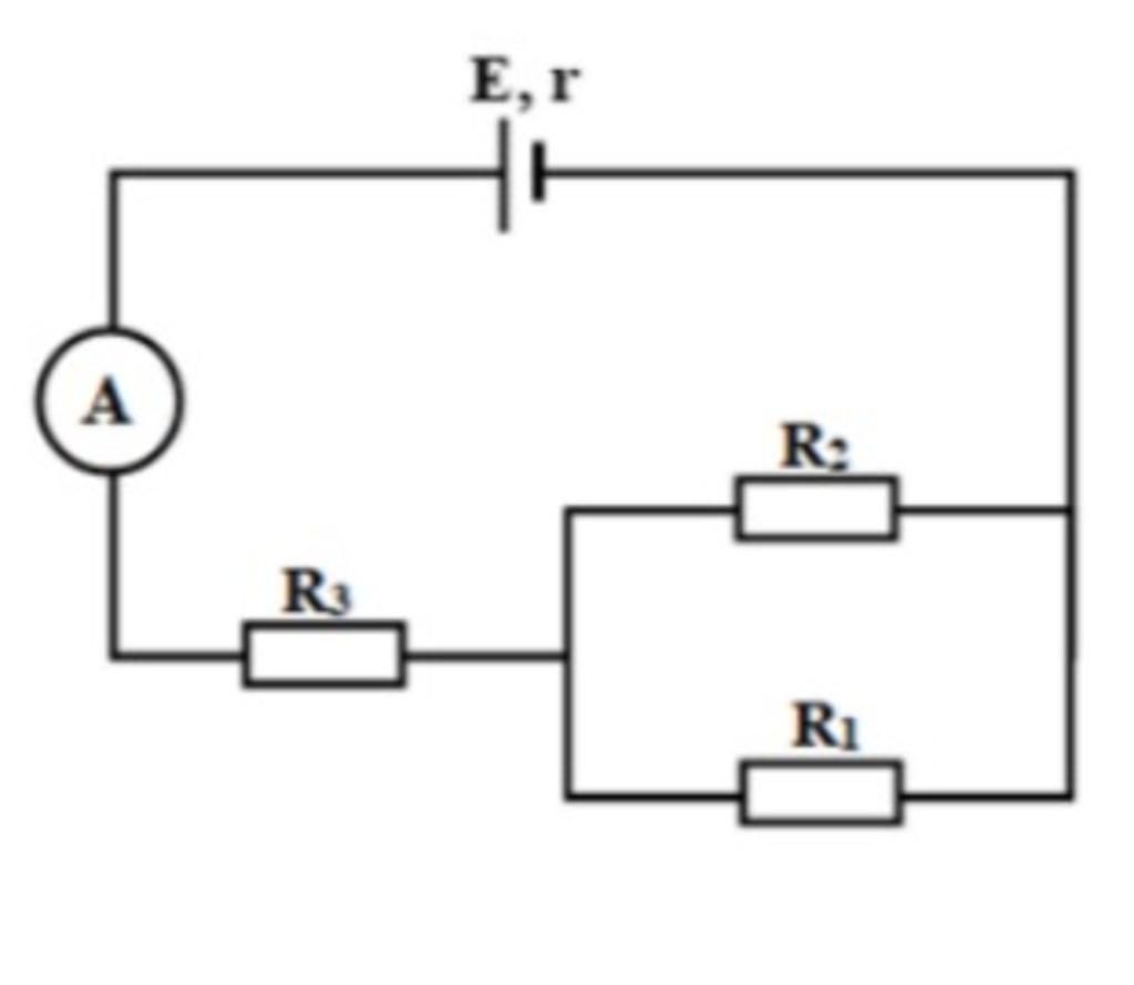 Cho sơ đồ mạch điện như hình vẽ , coi điện trở của dây nối , ampe kế và