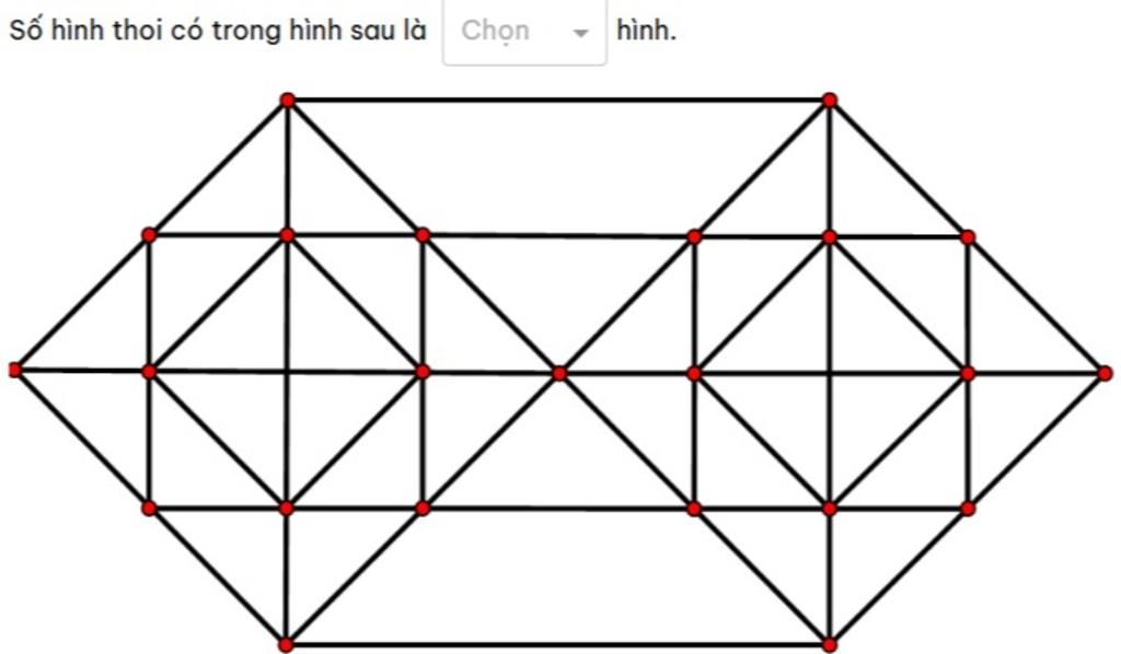 Số hình thoi có trong hình sau là Chọn 4 hình.