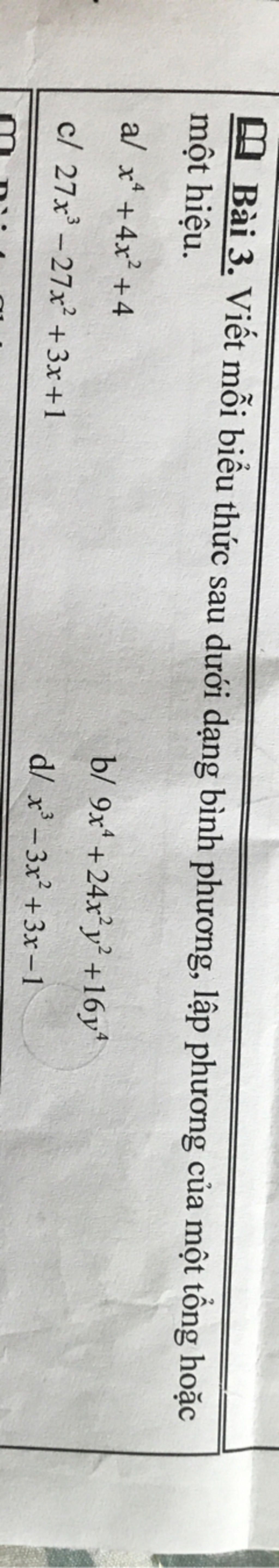 B i 3 Vi t M i Bi u Th c Sau D i D ng B nh Ph ng L p Ph ng C a M t b-i-3-vi-t-m-i-bi-u-th-c-sau-d-i-d-ng-b-nh-ph-ng-l-p-ph-ng-c-a-m-t